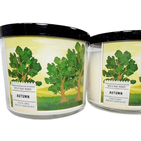 2 Bath & Body Works AUTUMN SCENTED 3 Wick Candles - Picture 2 of 6